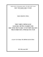 Thực hiện chính sách giáo dục hướng nghiệp cho học sinh THCS trên địa bàn Thị xã Điện Bàn, tỉnh Quảng Nam