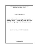 PHÁT TRIỂN NGUỒN NHÂN LỰC TRONG KHỐI CƠ QUAN QUẢN LÝ NHÀ NƯỚC CẤP HUYỆN TRÊN ĐỊA BÀN HUYỆN HIỆP ĐỨC, TỈNH QUẢNG NAM