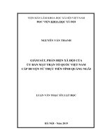 Giám sát, phản biện xã hội của Ủy ban Mặt trận Tổ quốc cấp huyện từ thực tiễn tỉnh Quảng Ngãi