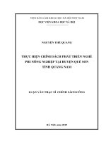 Thực hiện chính sách phát triển nghề phi nông nghiệp tại địa bàn huyện Quế Sơn, tỉnh Quảng Nam