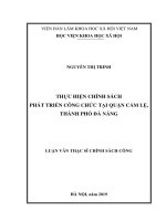 Thực hiện chính sách phát triển công chức tại quận Cẩm Lệ, thành phố Đà Nẵng