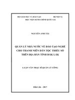 Quản lý nhà nước về đào tạo nghề cho thanh niên dân tộc thiểu số trên địa bàn tỉnh đăk lăk 