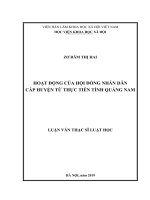 Hoạt động của Hội đồng nhân dân cấp huyện từ thực tiễn tỉnh Quảng Nam