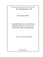 Thực hiện pháp luật về cưỡng chế thi hành án dân sự từ thực tiễn huyện Hoài Nhơn, tỉnh Bình Định