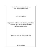 Thực hiện chính sách quy hoạch đô thị trên địa bàn quận ngũ hành sơn, thành phố đà nẵng 