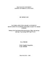 Những yếu tố ảnh hưởng đến hứng thú học tiếng anh của học sinh lớp 11 tại trường THPT quế võ số 1 