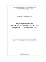Thực hiện chính sách đối với người có công trên địa bàn huyện Sơn Tây, tỉnh Quảng Ngãi