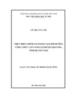 Thực hiện chính sách đào tạo, bồi dưỡng công chức cấp cơ sở tại huyện quế sơn, tỉnh quảng nam