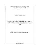 QUẢN lý NHÀ nước đối với RỪNG sản XUẤT TRÊN địa bàn HUYỆN HIỆP đức, TỈNH QUẢNG NAM 