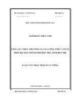 Năng lực thực thi công vụ của công chức cấp xã trên địa bàn tp  bến tre, tỉnh bến tre 