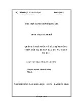 Quản lý nhà nước về xây dựng nông thôn mới tại huyện tam dương, tỉnh vĩnh phúc 