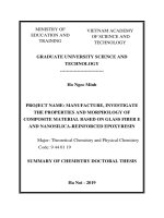 Chế tạo, khảo sát tính chất và hình thái cấu trúc của vật liệu compozit trên cơ sở nhựa epoxy gia cường sợi thủy tinh e và nanosilica tt tiếng anh 