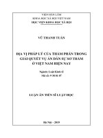 Địa vị pháp lý của thẩm phán trong giải quyết vụ án dân sự sơ thẩm ở việt nam hiện nay tt 