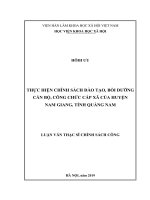 Thực hiện chính sách đào tạo, bồi dưỡng cán bộ, công chức cấp xã của huyện Nam Giang, tỉnh Quảng Nam