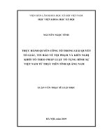 Thực hành quyền công tố trong giải quyết tố giác, tin báo về tội phạm và kiến nghị khởi tố theo pháp luật tố tụng hình sự việt nam từ thực tiễn tỉnh quảng nam 