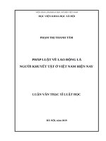 Pháp luật về lao động là người khuyết tật ở việt nam hiện nay 