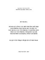 Đánh giá công tác bồi thường hỗ trợ giải phóng mặt bằng dự án đầu tư xây dựng cầu tân phong và đường dẫn nối cầu tân phong với quốc lộ 21b thành phố nam định, tỉnh nam định 