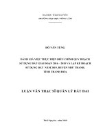 Đánh giá việc thực hiện điều chỉnh quy hoạch sử dụng đất giai đoạn 2016 2018 và lập kế hoạch sử dụng đất năm 2019, huyện như thanh, tỉnh thanh hóa 