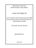 Nang cao chat luong tin dung doanh nghiep tai ngan hang TMCP cong thuong viet nam chi nhanh quang minh