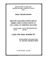 Một số giải pháp nhằm hoàn thiện chất lượng dịch vụ của công ty thương mại STD 