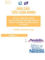 ĐÁNH GIÁ CHÍNH SÁCH VÀ THỦ TỤC MUA SẮM CỦA CÔNG TY MONDELEZ VÀ NESTLE
