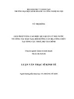 Giải pháp nâng cao hiệu quả quản lý nhà nước về công tác đào tạo, bồi dưỡng cán bộ, công chức tại Tổng Cục Thuế, Bộ Tài Chính
