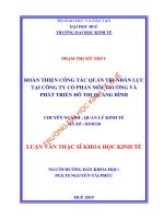 HOÀN THIỆN CÔNG tác QUẢN TRỊ NHÂN lực tại CÔNG TY cổ PHẦN môi TRƯỜNG và PHÁT TRIỂN đô THỊ QUẢNG BÌNH 