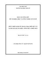 Luận văn thạc sĩ phát triển kinh tế trang trại trên rú cát tại huyện quảng điền, tỉnh thừa thiên huế 