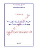 Hoàn thiện công tác đào tạo nghề cho lao động nông thôn trên địa bàn huyện quảng ninh, tỉnh quảng bình min 