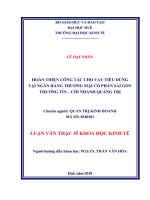 Hoàn thiện công tác cho vay tiêu dùng tại ngân hàng thương mại cổ phần sài gòn thương tín – chi nhánh quảng trị 