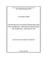 Chuyển dịch cơ cấu kinh tế trong bối cảnh công nghiệp hóa, hiện đại hóa trên địa bàn thị xã điện bàn, tỉnh quảng nam 