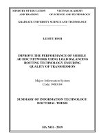 Nâng cao hiệu năng mạng MANET sử dụng kỹ thuật định tuyến cân bằng tải đảm bảo chất lượng truyền dẫn tt tiếng anh 