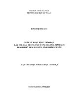Quản lý hoạt động giáo dục lấy trẻ làm trung tâm ở các trường mầm non thành phố thái nguyên, tỉnh thái nguyên 