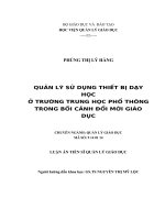 Quản lý sử dụng thiết bị dạy học ở trường Trung học phổ thông trong bối cảnh đổi mới giáo dục