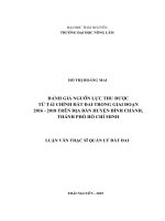 Đánh giá nguồn lực thu được từ tài chính đất đai trong giai đoạn 2016 2018 trên địa bàn huyện bình chánh, thành phố hồ chí minh 