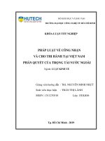 Pháp luật về công nhận và cho thi hành tại việt nam phán quyết của trọng tài nước ngoài 