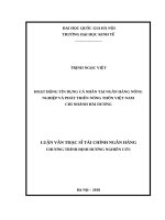 Hoạt động tín dụng cá nhân tại ngân hàng Nông nghiệp và phát triển nông thôn Việt Nam  chi nhánh Hải Dương