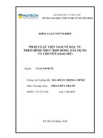 Pháp luật việt nam về đầu tư theo hình thức hợp đồng xây dựng và chuyển giao (BT) 