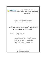 Thực hiện hợp đồng mua bán hàng hóa theo luật thương mại 2005 