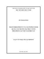 TRÁCH NHIỆM PHÁP LÝ CỦA NGƯỜI PHÁT HÀNH QUẢNG CÁO THƯƠNG MẠI TRỰC TUYẾN THEO PHÁP LUẬT VIỆT NAM HIỆN NAY