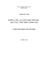 Quản lý Tòa án ở Việt Nam hiện nay  qua thực tiễn tỉnh Thanh Hóa