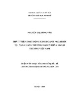 Phát triển hoạt động kinh doanh ngoại hối tại Ngân hàng Thương mại cổ phần Ngoại Thương Việt Nam