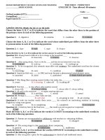 ĐỀ THI + đáp án ôn tập TIẾNG ANH 10 (U13)