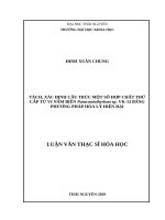 Tách, xác định cấu trúc một số hợp chất thứ cấp từ vi nấm biển paraconiothyrium sp  VK 13 bằng phương pháp hóa lý hiện đại 