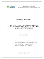 Pháp luật về vai trò của viện kiểm sát nhân dân trong giải quyết tranh chấp kinh doanh thương mại 