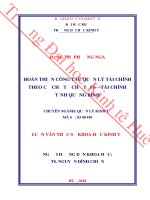 luận văn thạc sĩ hoàn thiện công tác quản lý tài chính theo cơ chế tự chủ tại sở tài chính tỉnh quảng bình 