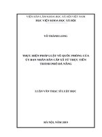 Thực hiện pháp luật về quốc phòng của UBND cấp xã từ thực tiễn thành phố đà nẵng 