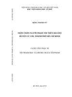 NHÂN THÂN NGƯỜI PHẠM tội TRÊN địa bàn HUYỆN củ CHI, THÀNH PHỐ hồ CHÍ MINH 