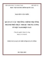 Quản lý các trường chính trị tỉnh, thành phố trực thuộc trung ương ở Việt Nam hiện nay tt