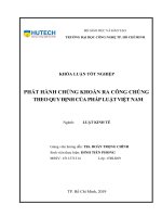 Phát hành chứng khoán ra công chúng theo quy định của pháp luật việt nam 